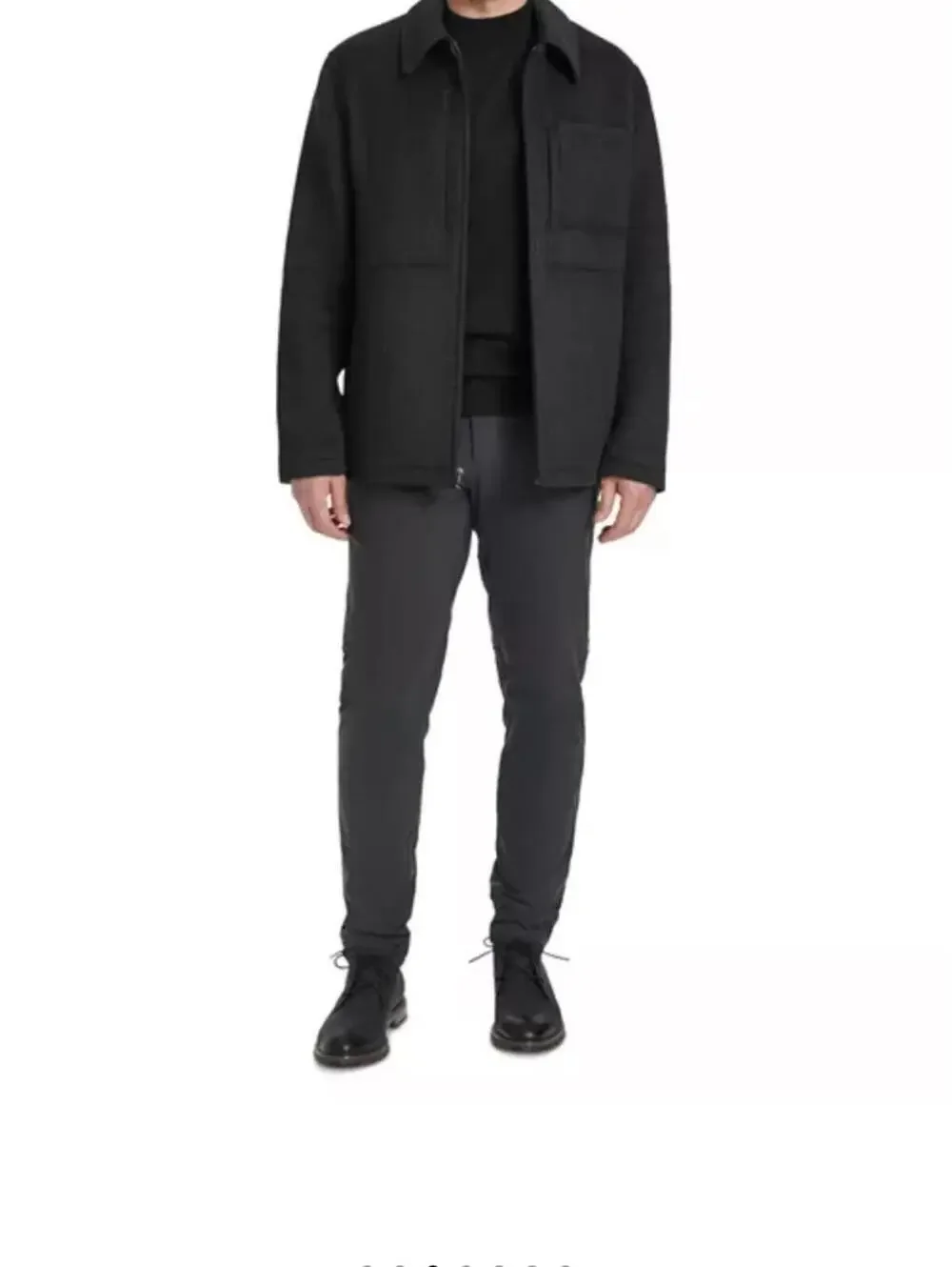 Cole Haan Dark Charcoal Zip-Front Shirt Jacket